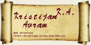 Kristijan Avram vizit kartica